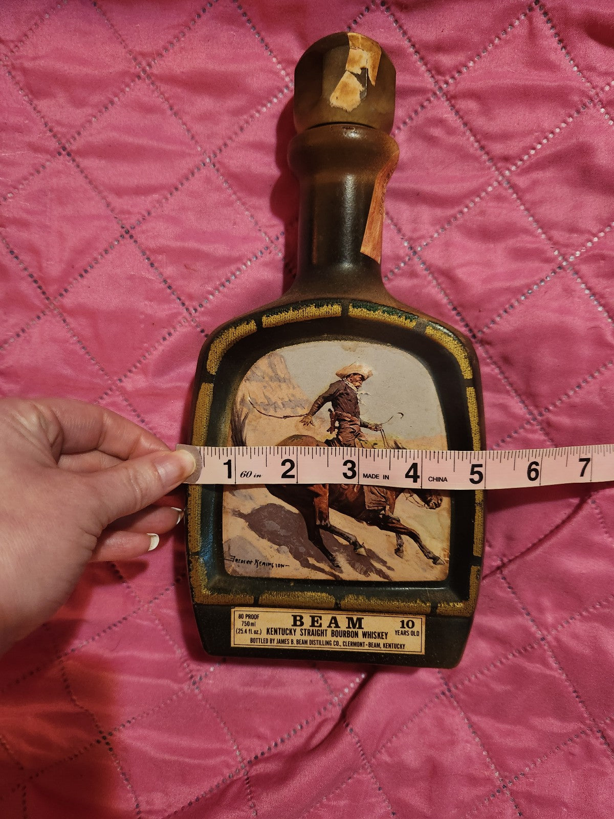 1979 Jim Beam The Cowboy Kentucky Bourbon Whiskey Decanter Empty Bottle