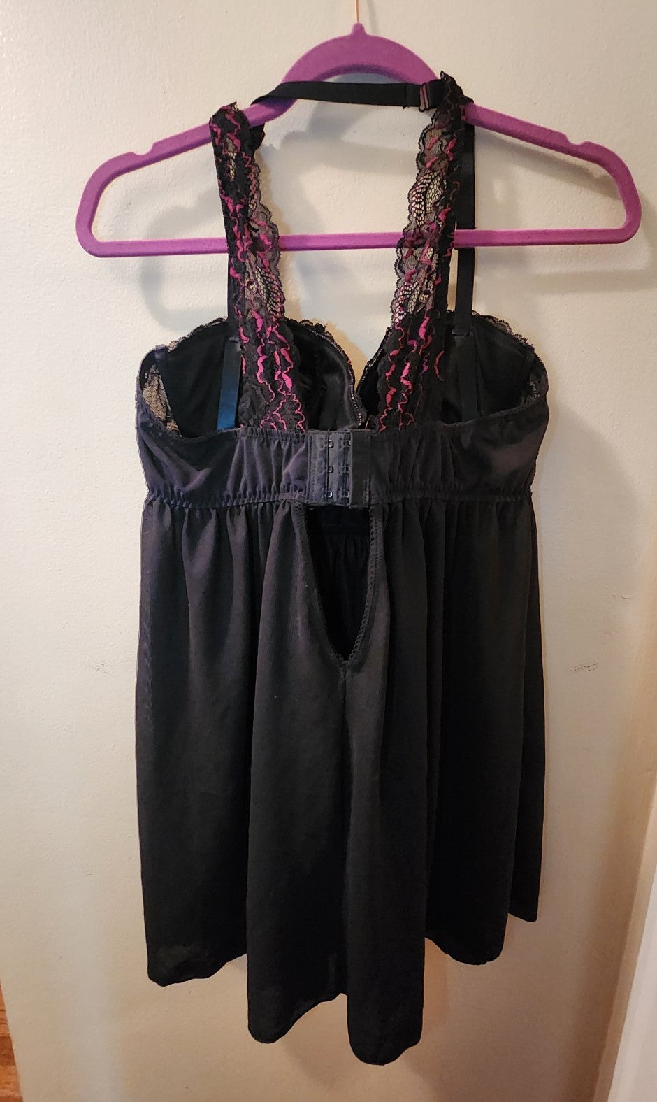 Torrid Black & Pink Baby Doll Lingerie Gown Size 2