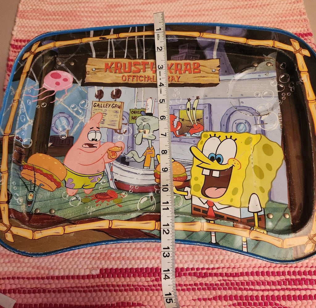 2003 Krusty Krab Spongebob Metal TV Tray