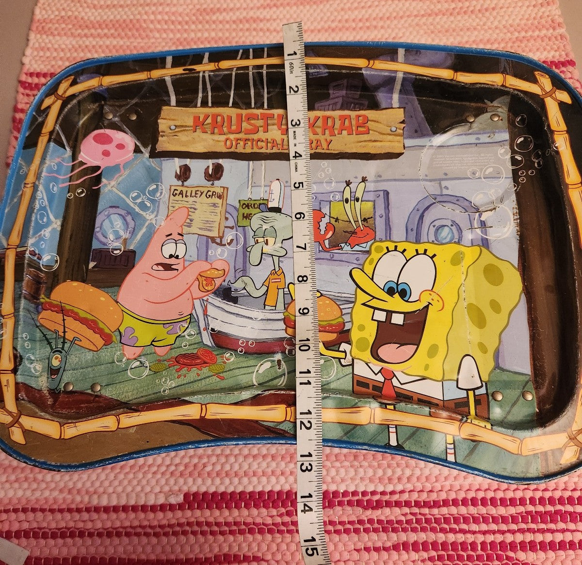 2003 Krusty Krab Spongebob Metal TV Tray