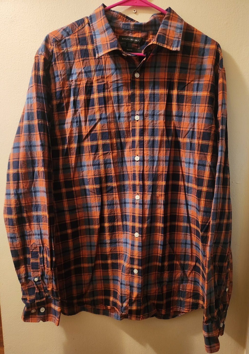 Banana Republic Mens Plaid Flannel Shirt XL