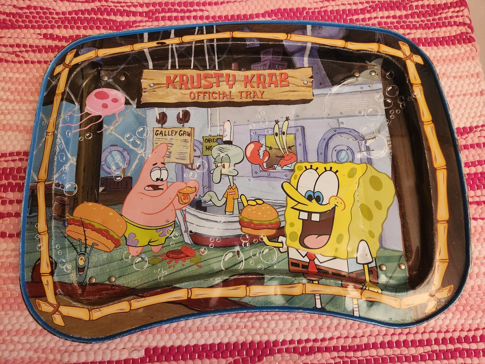 2003 Krusty Krab Spongebob Metal TV Tray