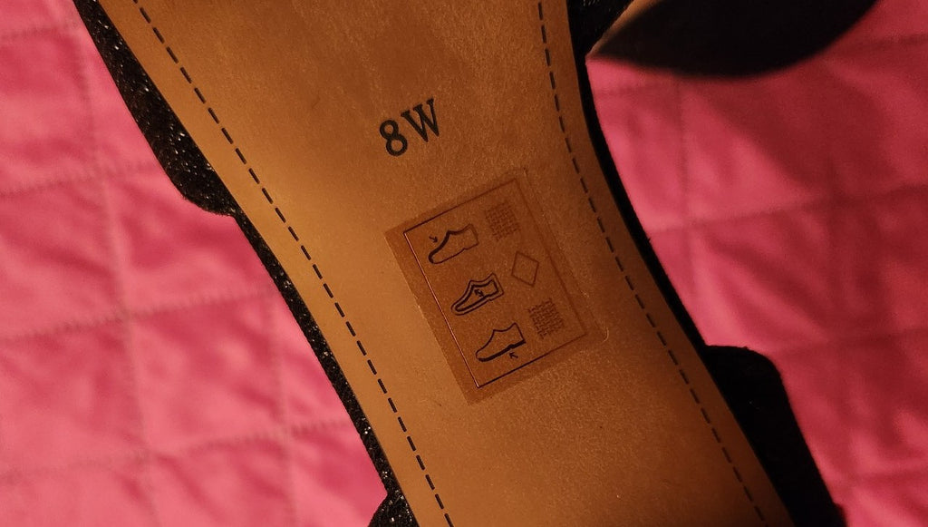 J. Renee Black Metallic Flats Ladies Size 8