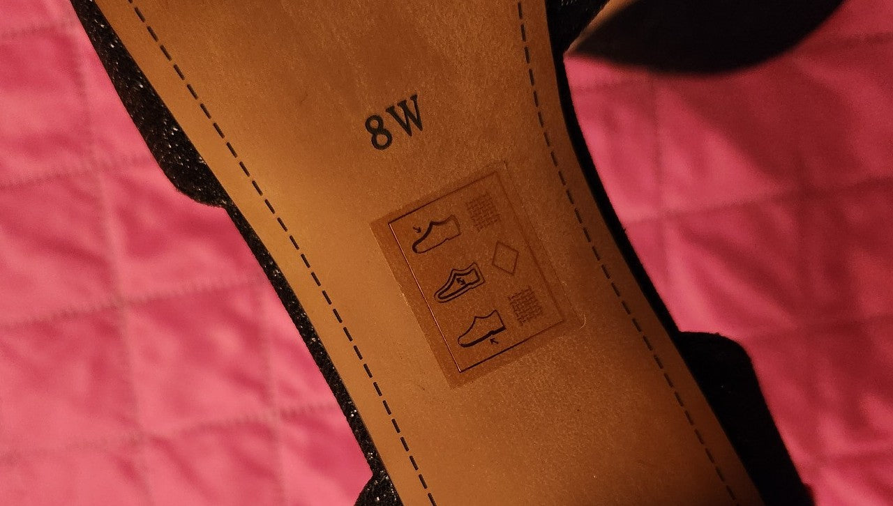 J. Renee Black Metallic Flats Ladies Size 8