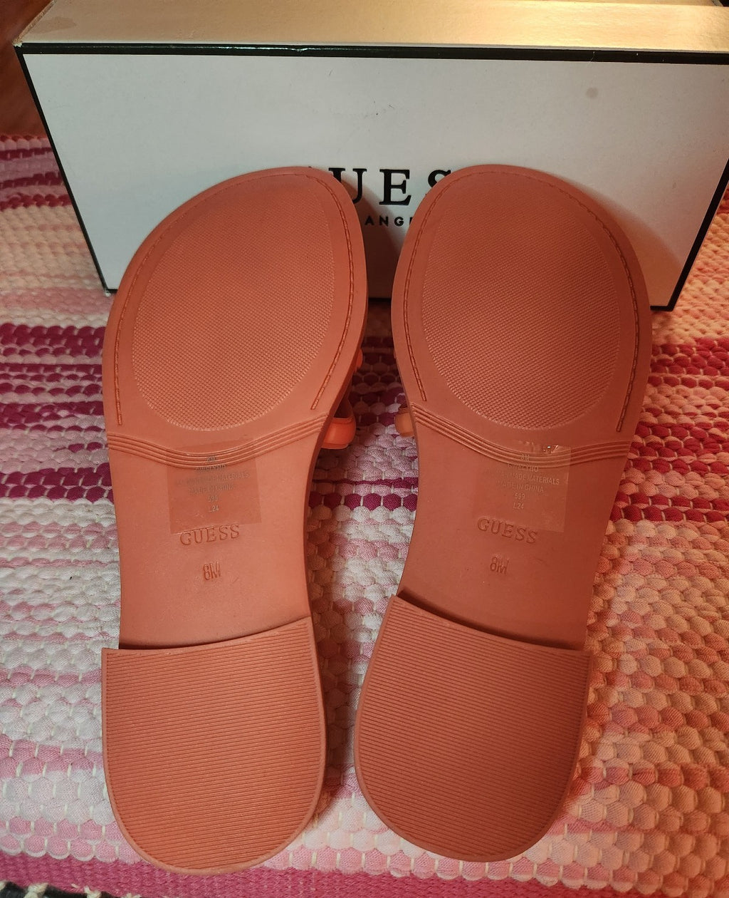 Guess Orange Elyho Sandals Ladies Size 8 NWT
