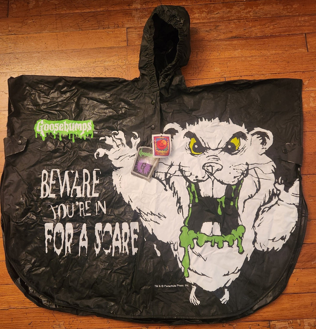 Goosebumps 1995 Beware You're In For A Scare Kids Poncho NWT Rare