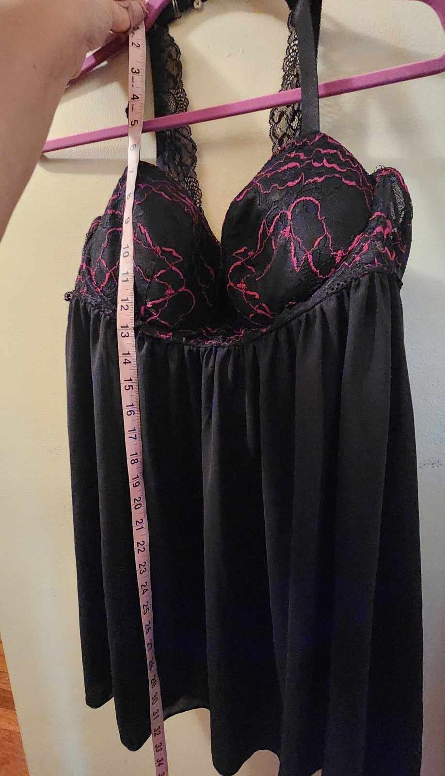 Torrid Black & Pink Baby Doll Lingerie Gown Size 2