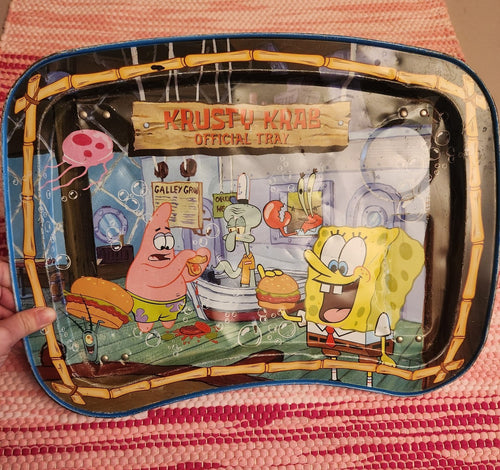 2003 Krusty Krab Spongebob Metal TV Tray
