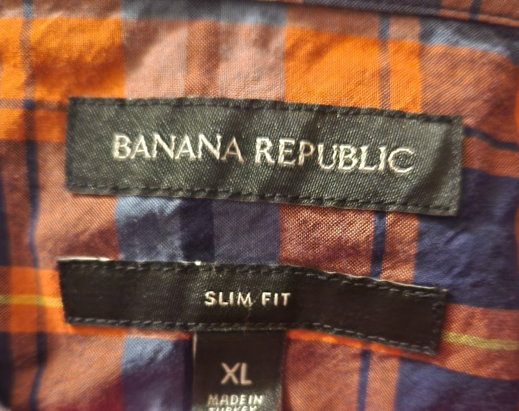 Banana Republic Mens Plaid Flannel Shirt XL