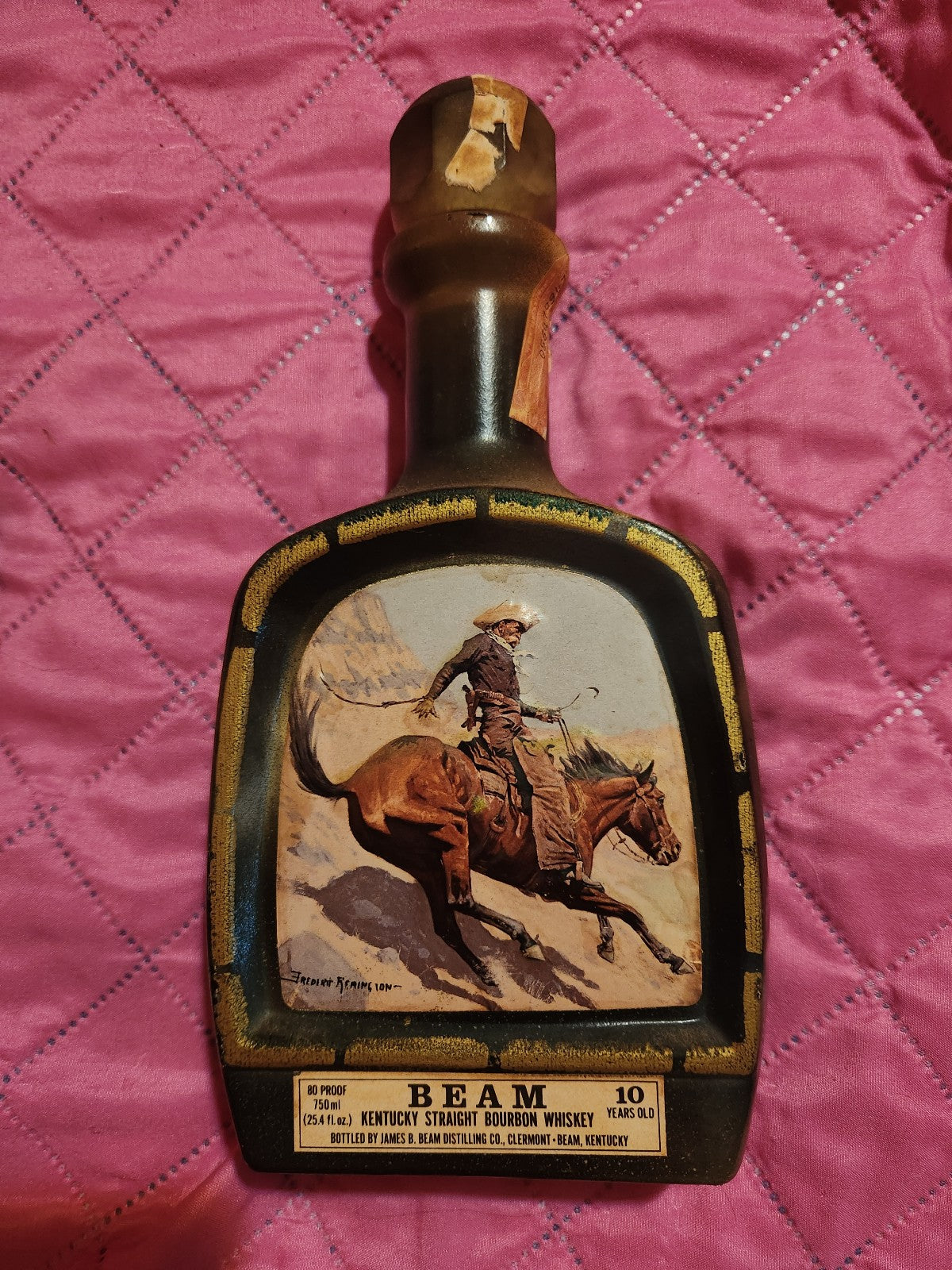 1979 Jim Beam The Cowboy Kentucky Bourbon Whiskey Decanter Empty Bottle