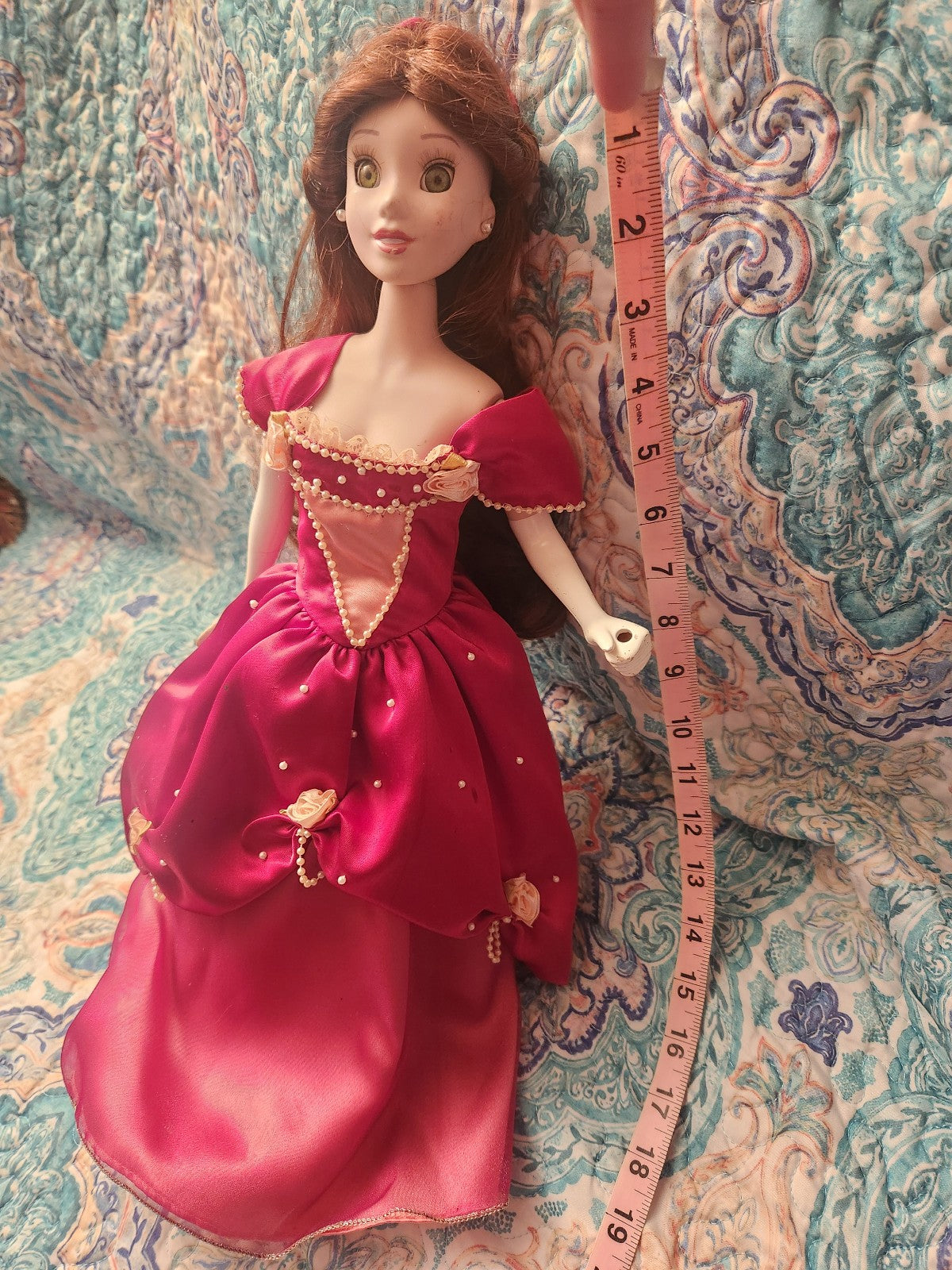 Disney Princess Belle Porcelain Doll 2003 Holiday Edition