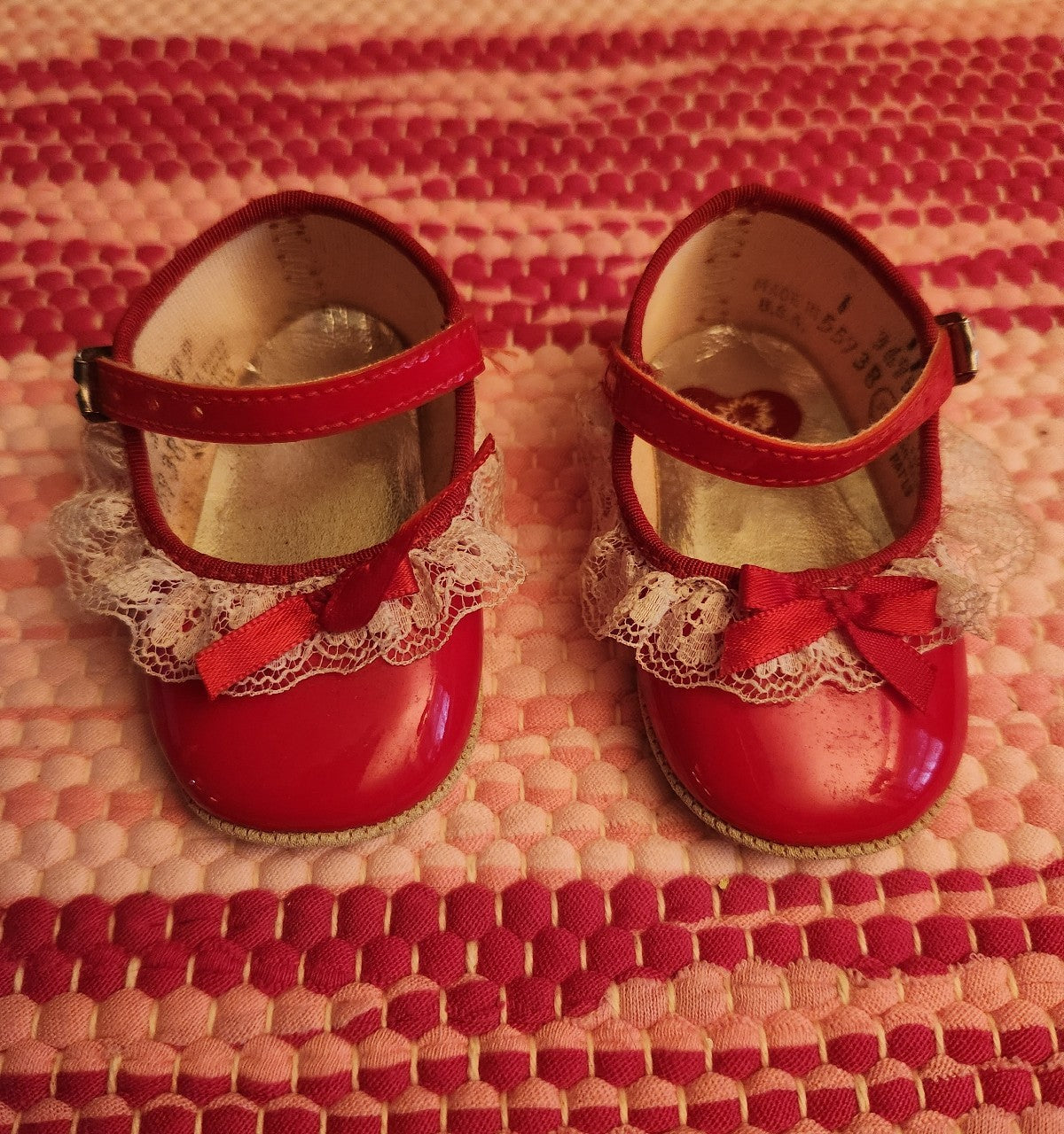 Dynamite Kids Vintage Red Frilly Dress Shoes