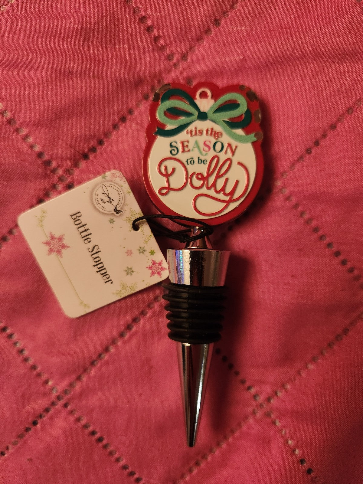 Dolly Parton Tis The Season To Be Dolly Wine Bottle Stopper NWT