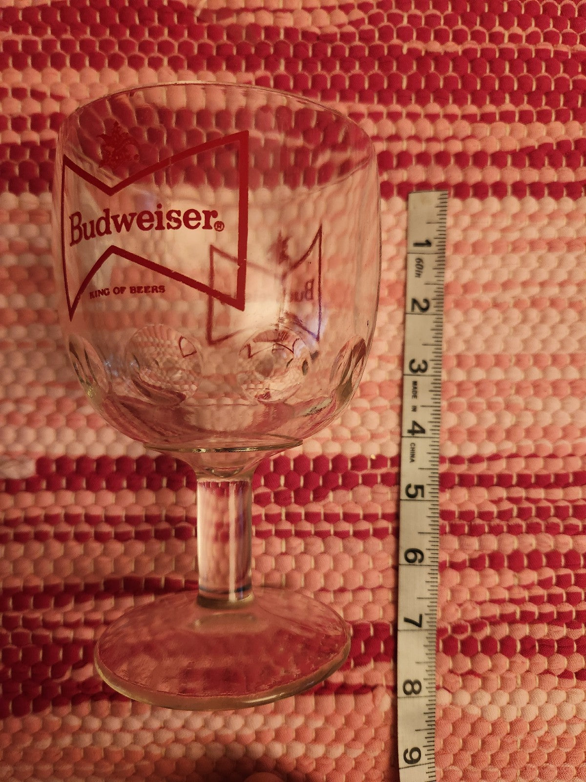 Budweiser Vintage Thumbprint Goblet Glass