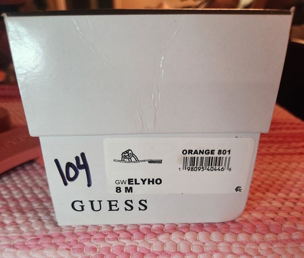 Guess Orange Elyho Sandals Ladies Size 8 NWT