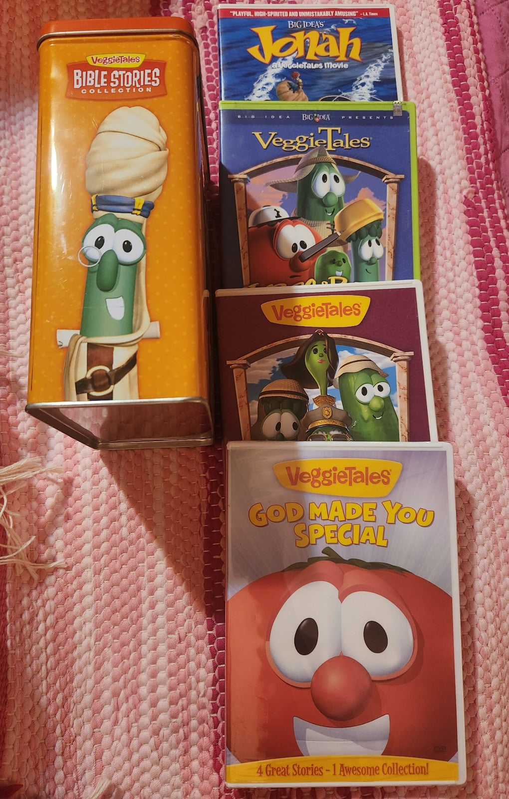 Veggie Tales Bible Stories Collectible Tin & Dvds