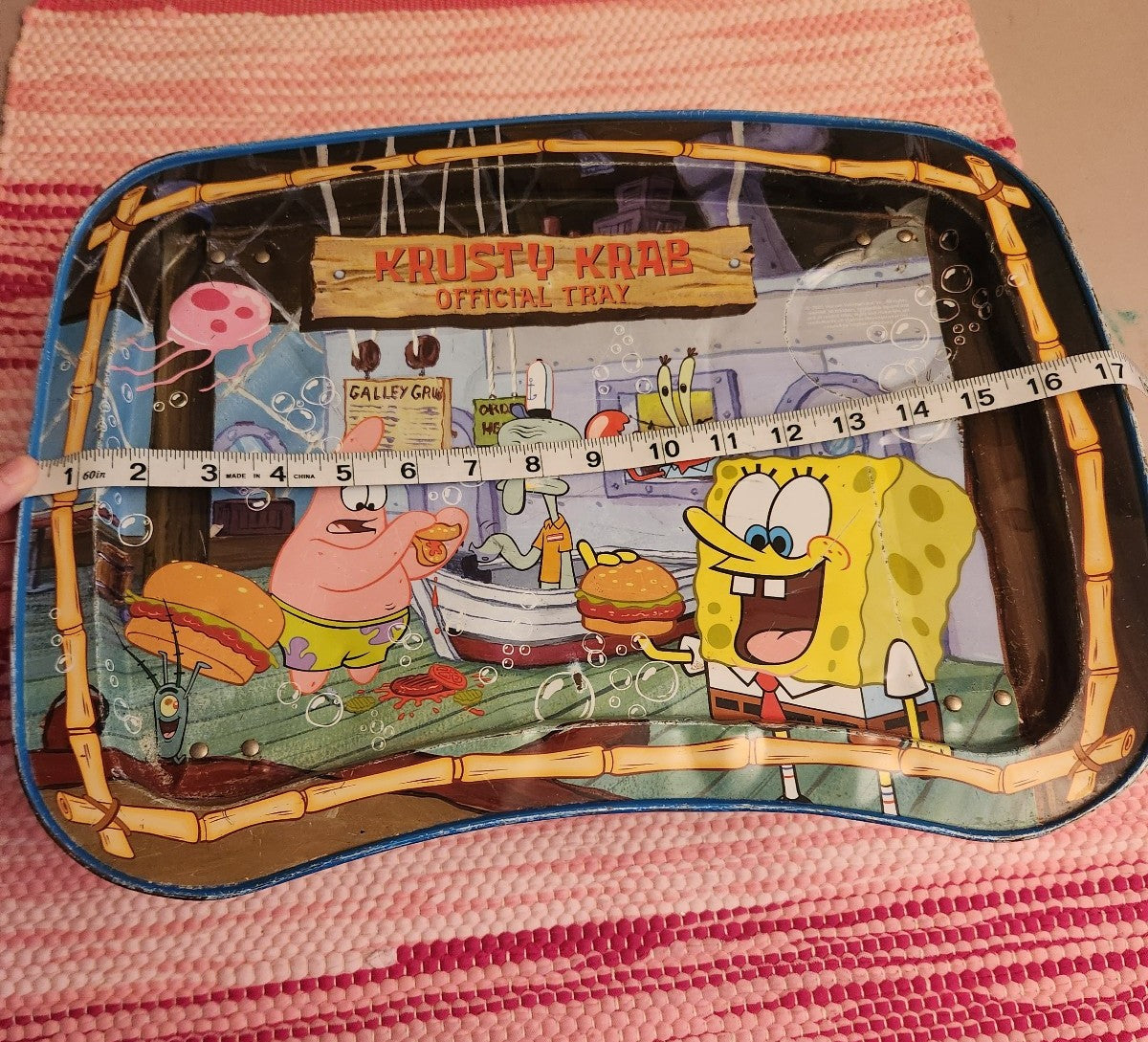 2003 Krusty Krab Spongebob Metal TV Tray