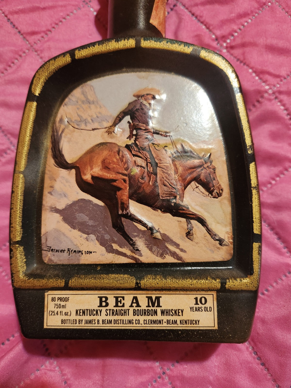 1979 Jim Beam The Cowboy Kentucky Bourbon Whiskey Decanter Empty Bottle