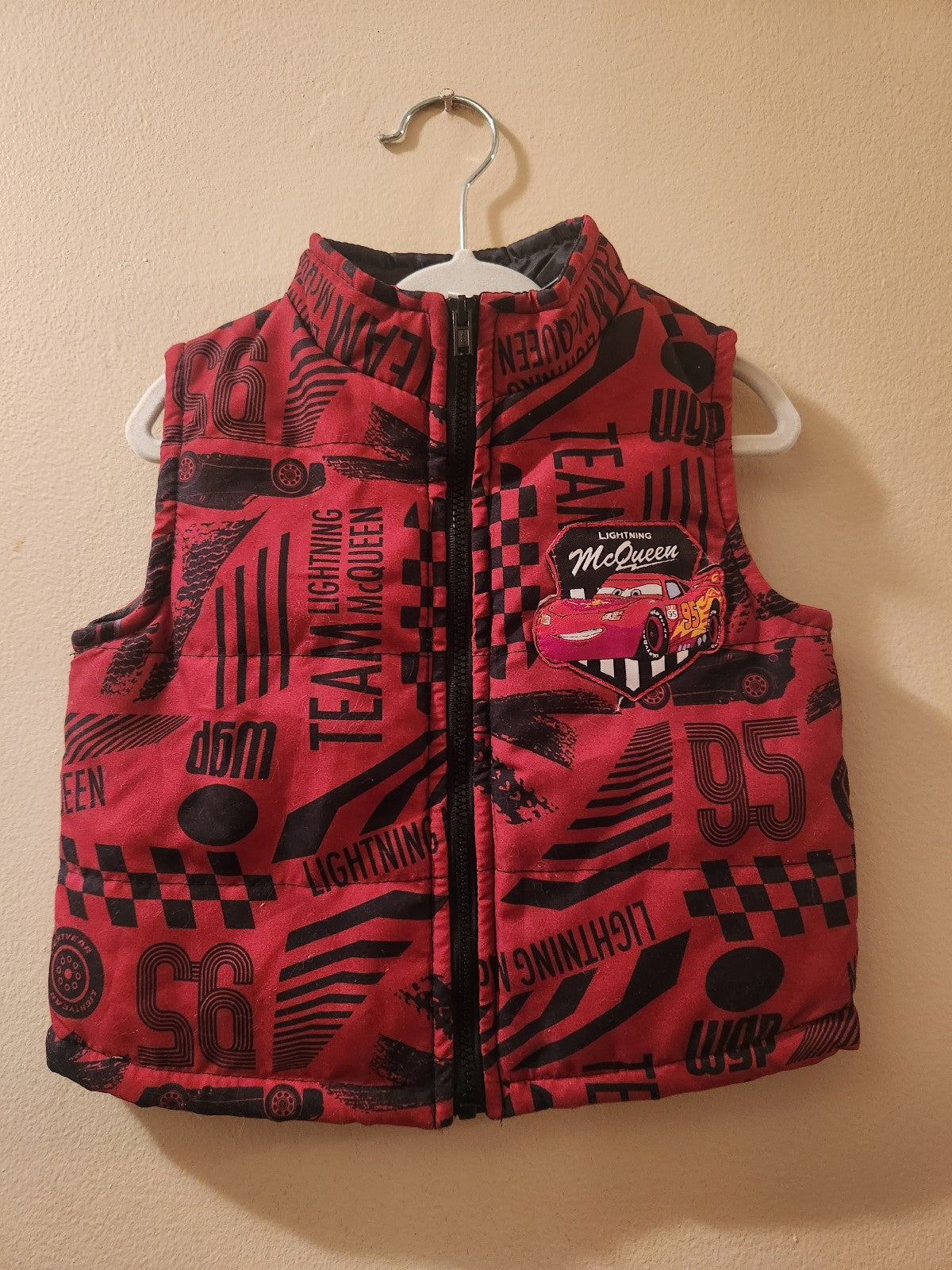 Disney Pixar Cars Lightning Mcqueen Puffer Vest Boys 12M