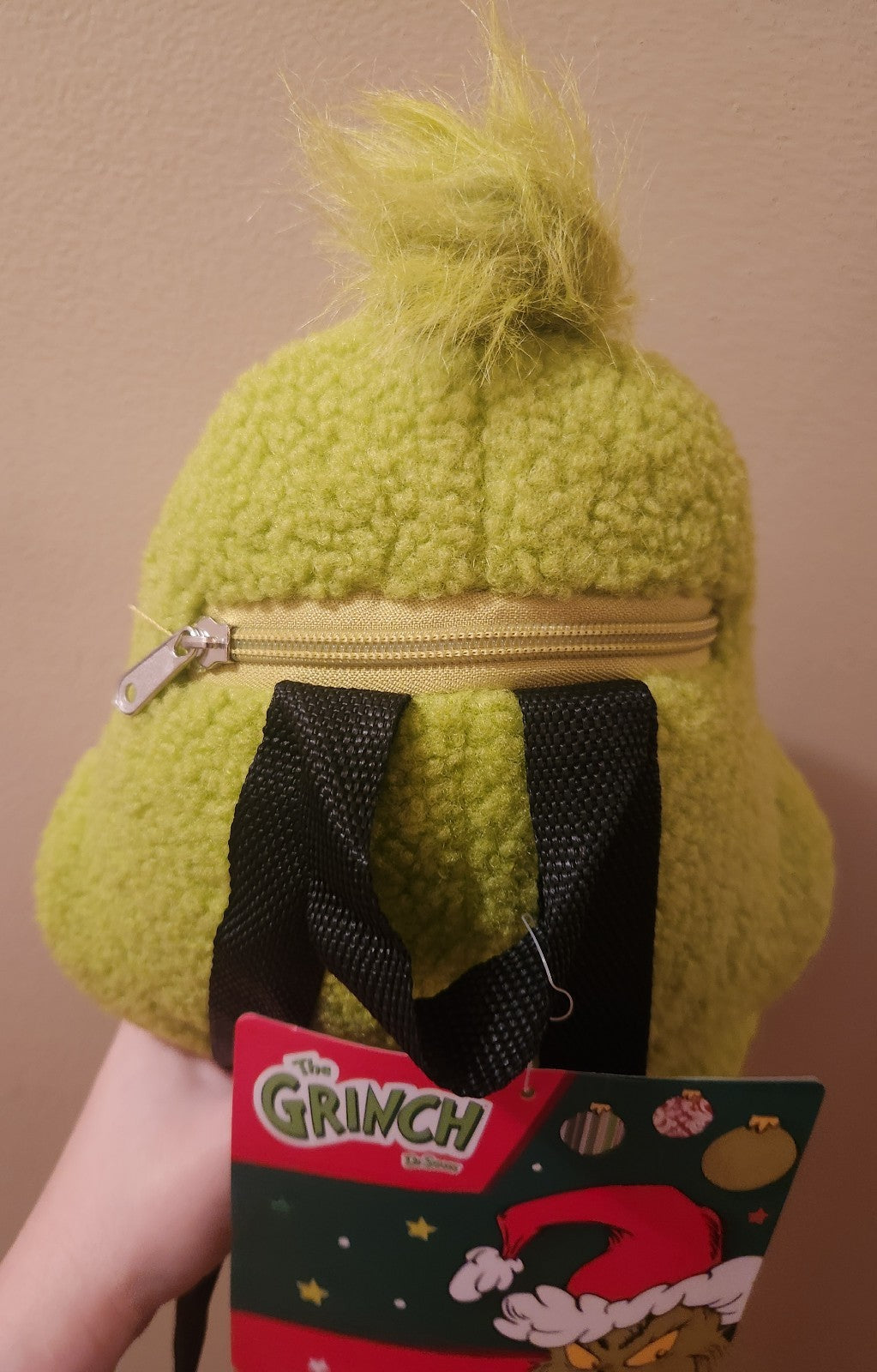 The Grinch Sherpa Plush Mini Backpack NWT