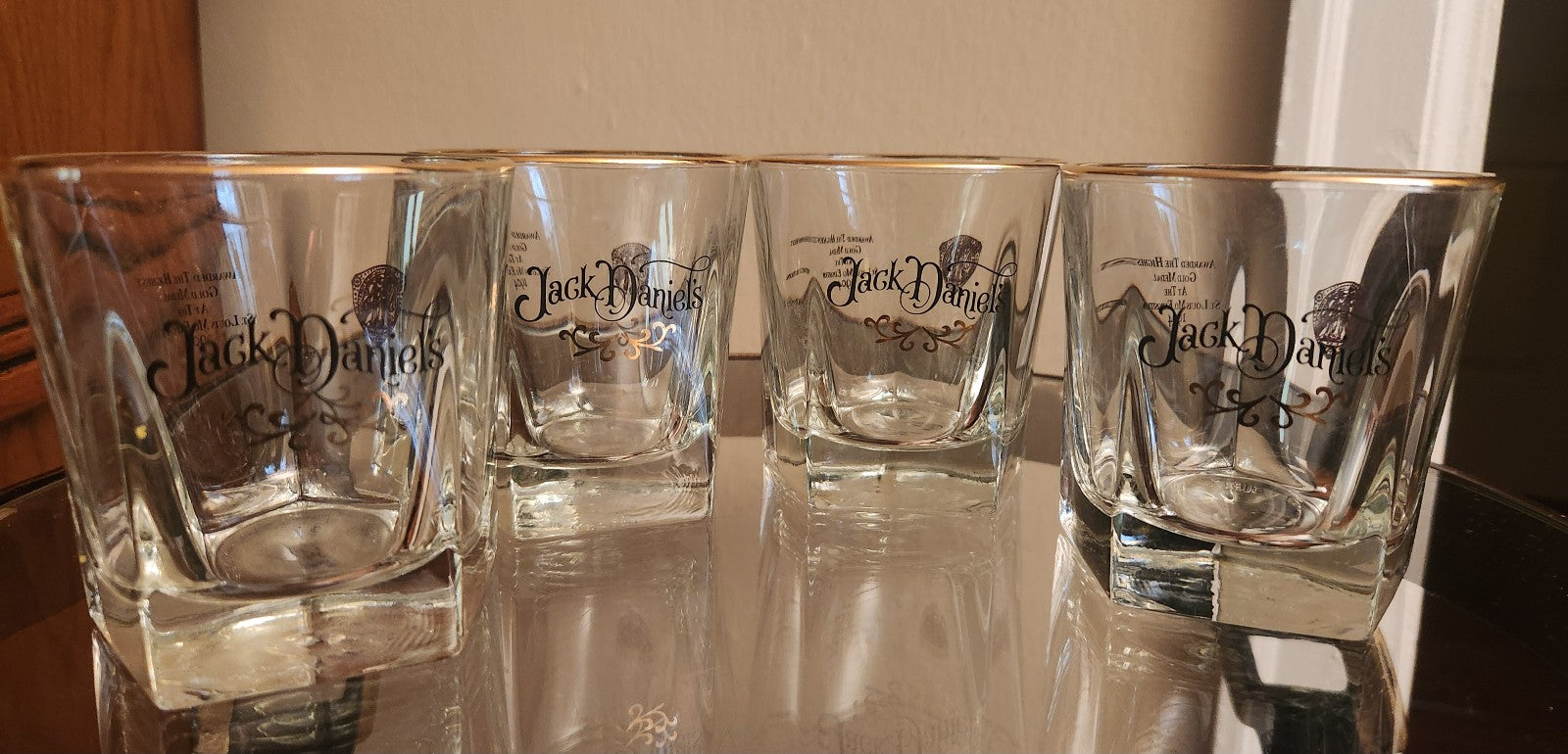 Jack Daniel's Gold Rimmed Glass Set