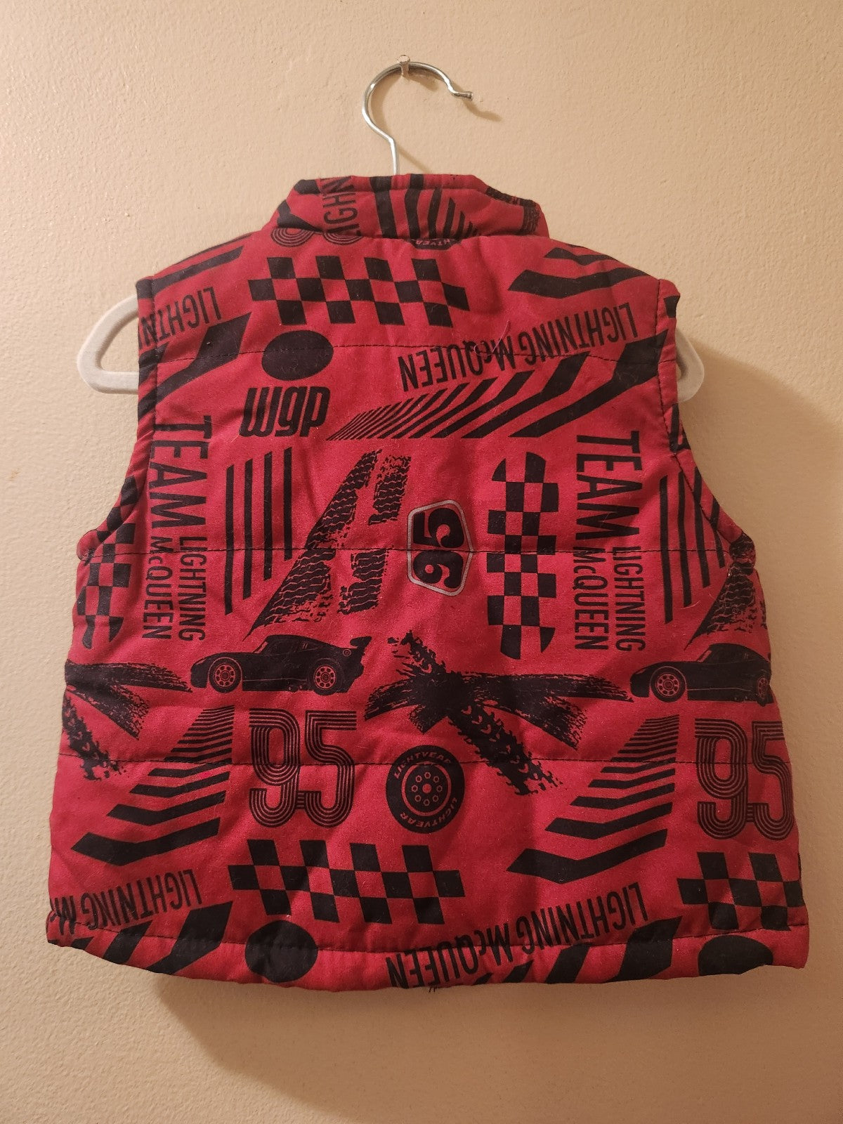 Disney Pixar Cars Lightning Mcqueen Puffer Vest Boys 12M