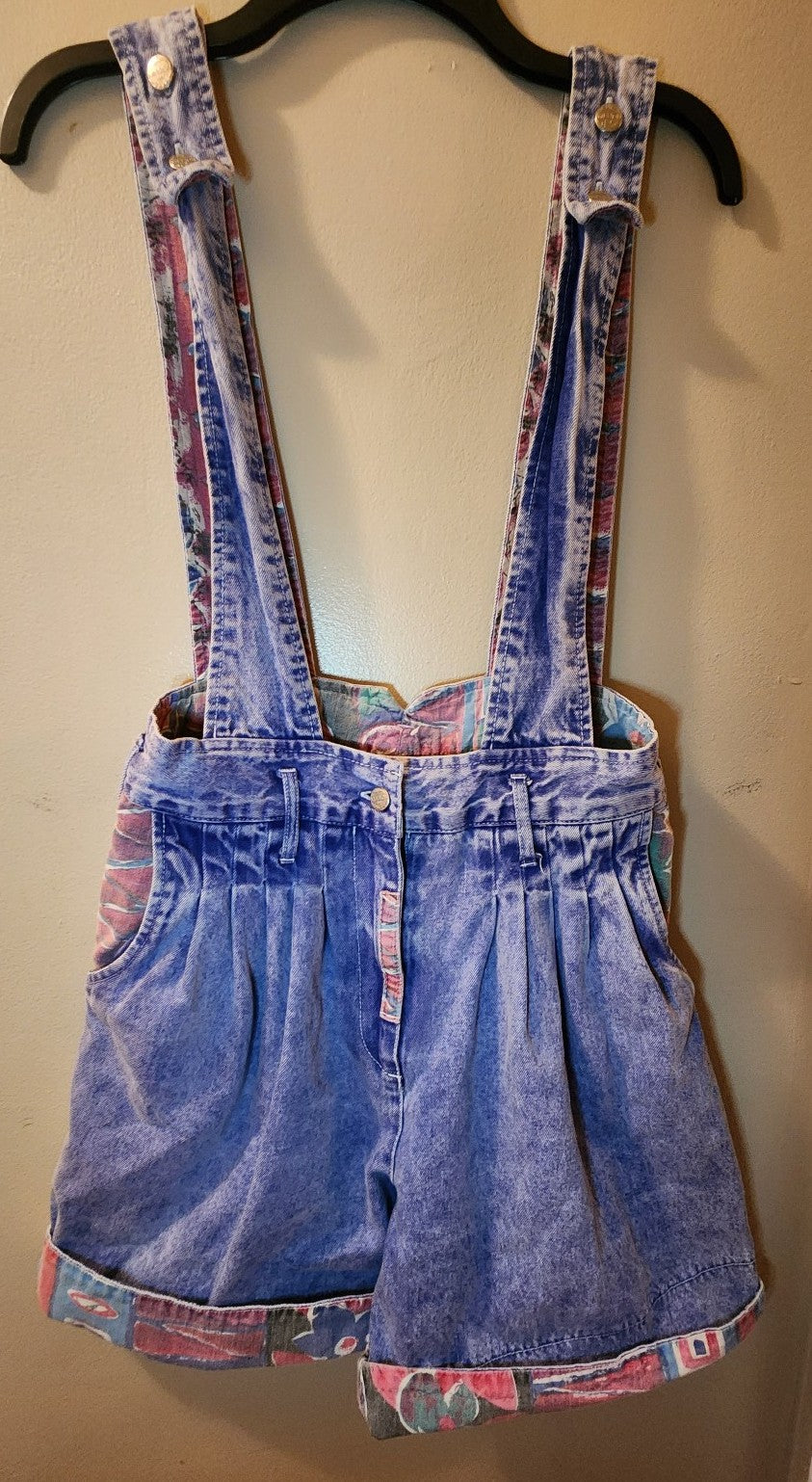 Ladies 90s Vintage Mission Bay Denim Overall Shorts Size 9