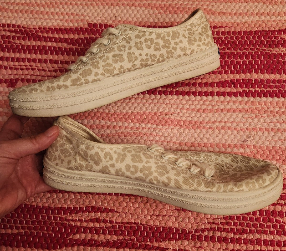 Keds White Leopard Sneakers Size 8