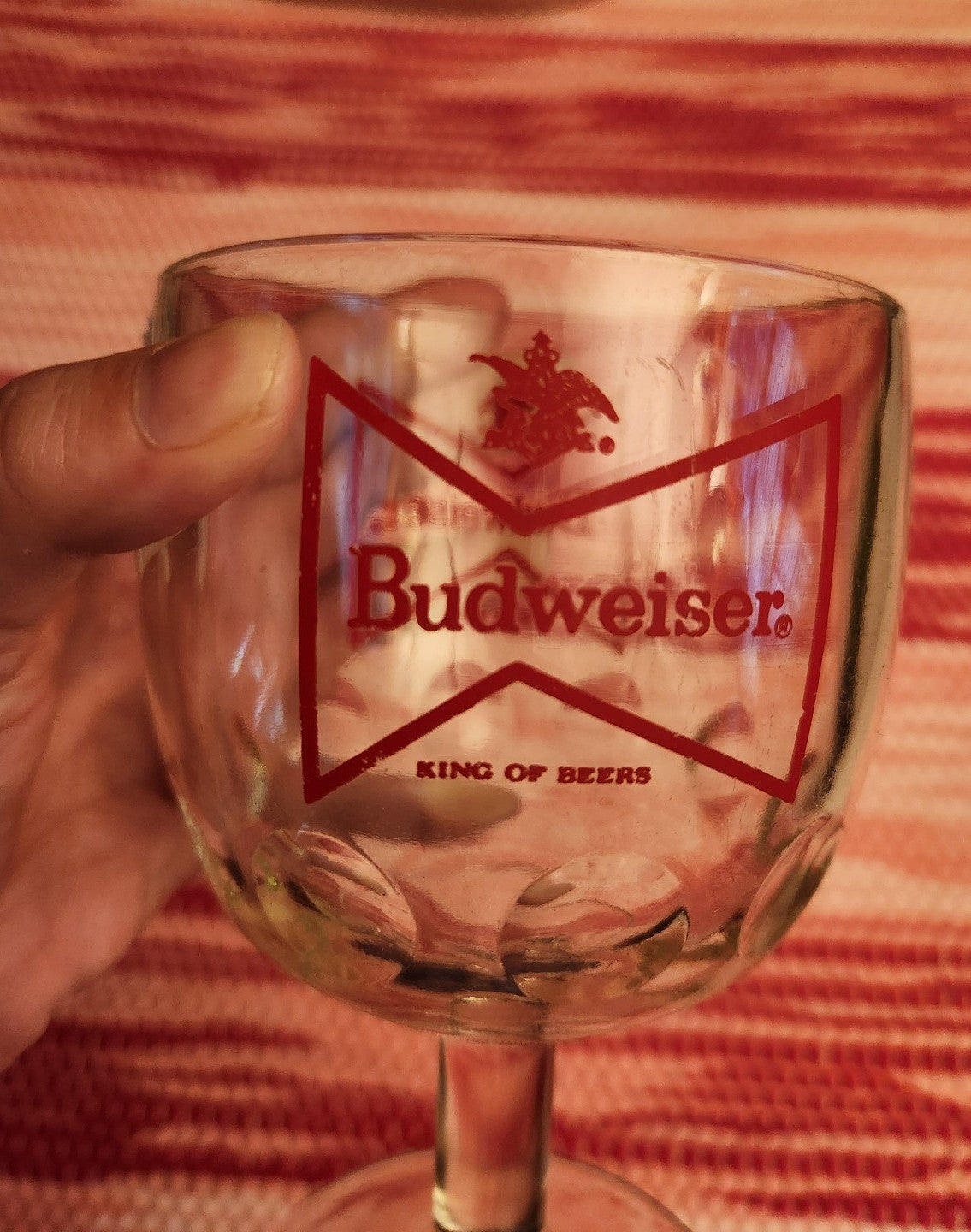 Budweiser Vintage Thumbprint Goblet Glass