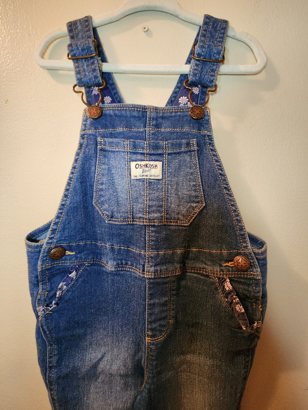 OshKosh Denim Floral Overalls 3T