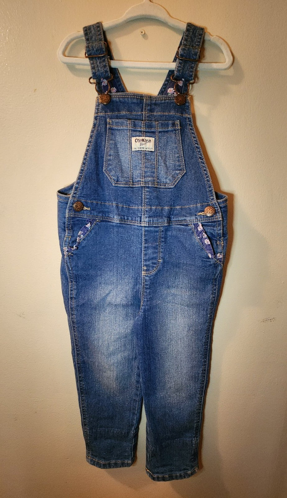 OshKosh Denim Floral Overalls 3T