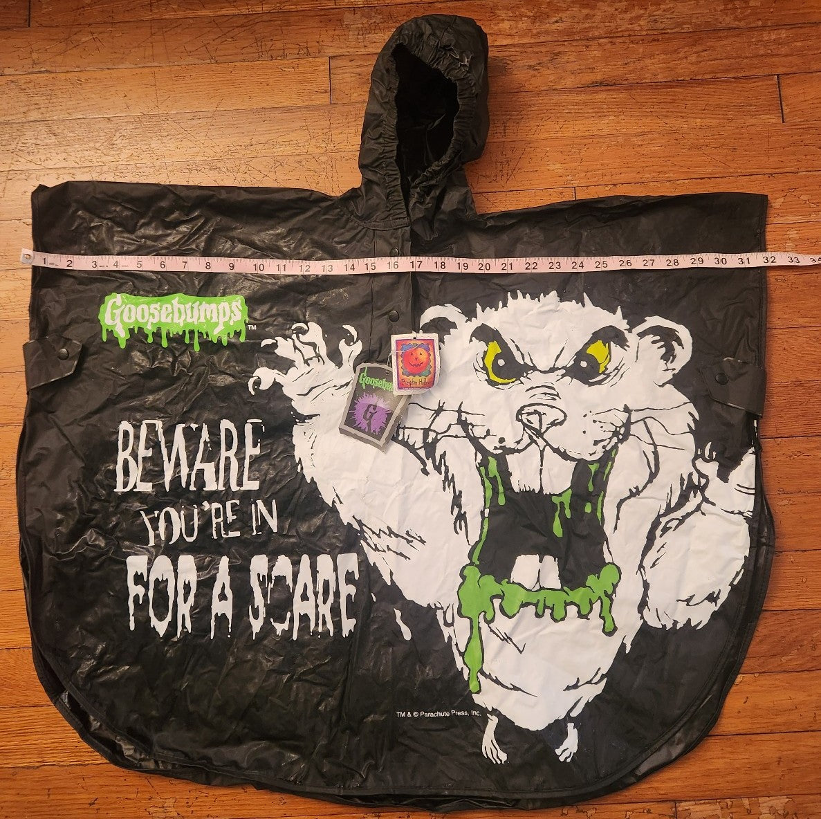 Goosebumps 1995 Beware You're In For A Scare Kids Poncho NWT Rare