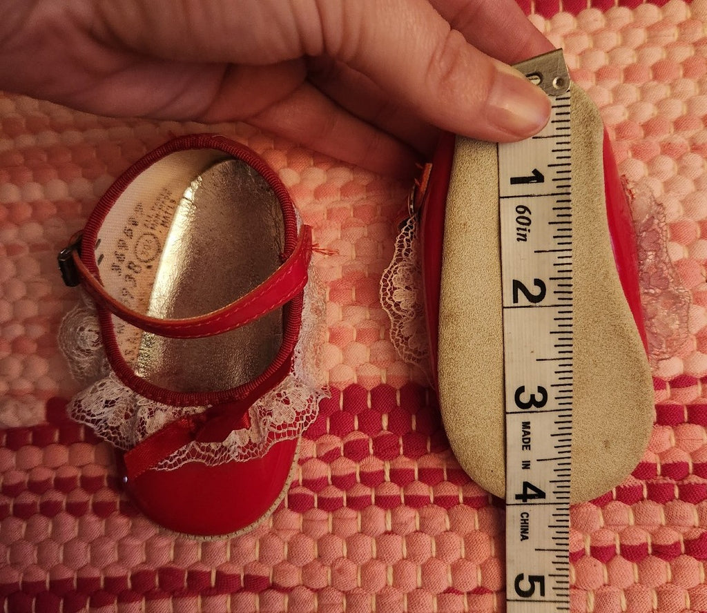 Dynamite Kids Vintage Red Frilly Dress Shoes