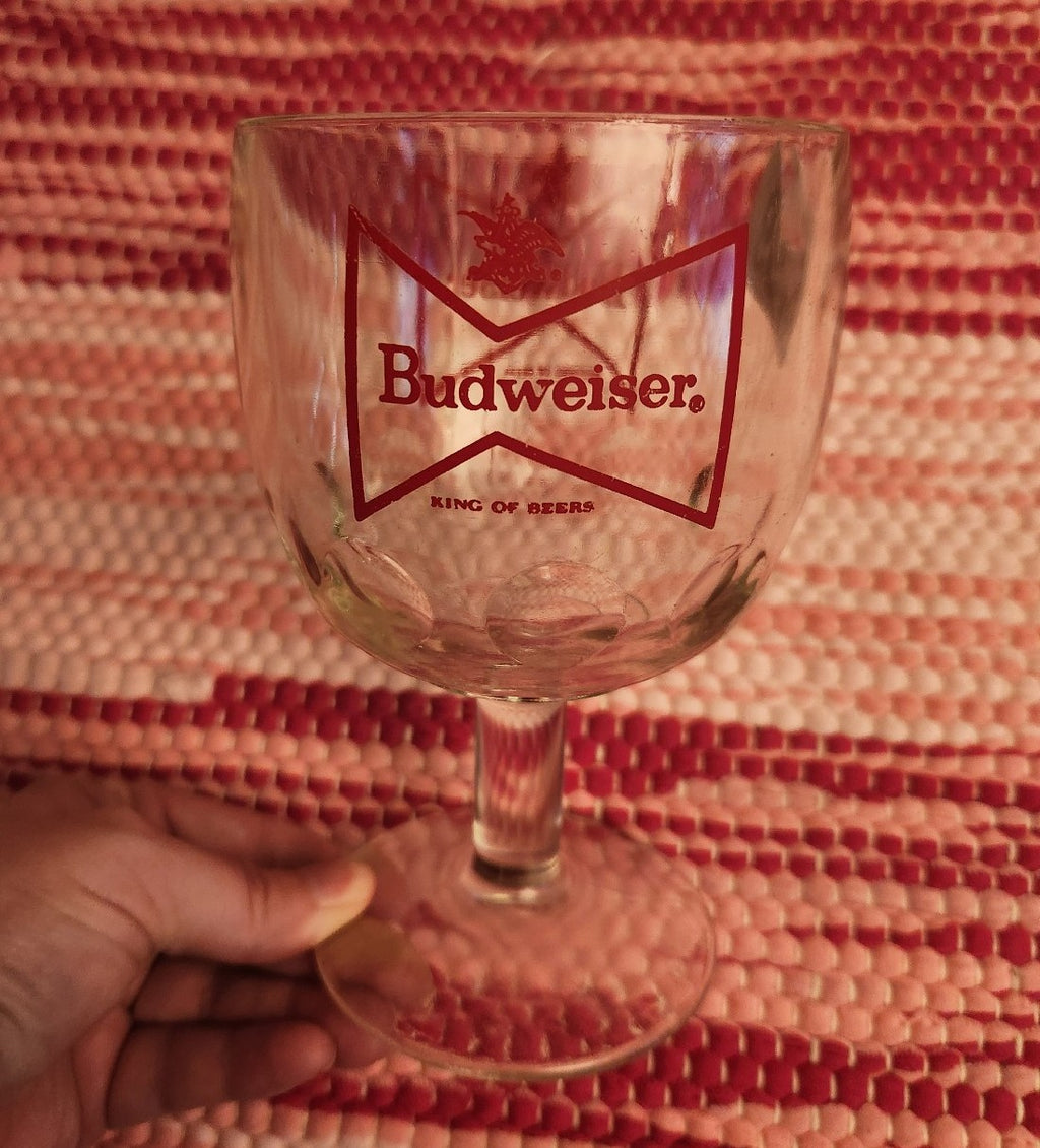 Budweiser Vintage Thumbprint Goblet Glass