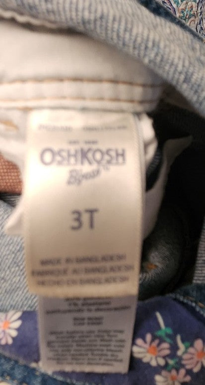 OshKosh Denim Floral Overalls 3T