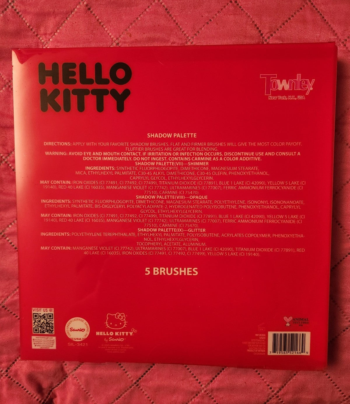 Hello Kitty Eye Shadow Palette & Brushes Set