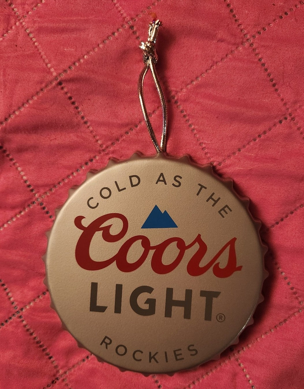 Coors Light Metal Bottle Cap Ornament NWT