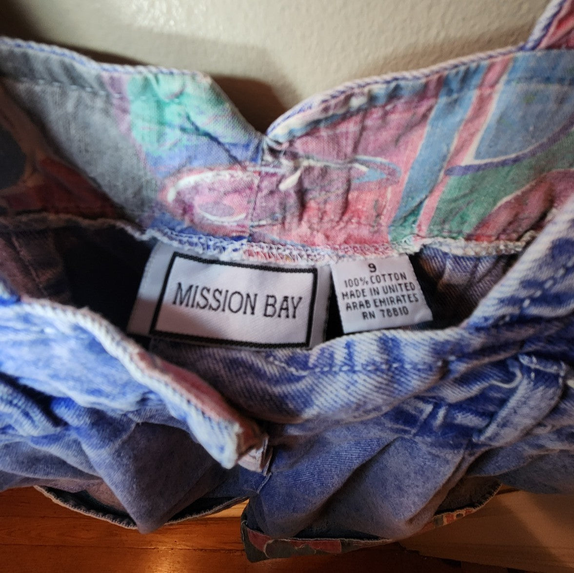 Ladies 90s Vintage Mission Bay Denim Overall Shorts Size 9