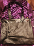 Victorias Secret Black Embossed Pattern Tote Bag