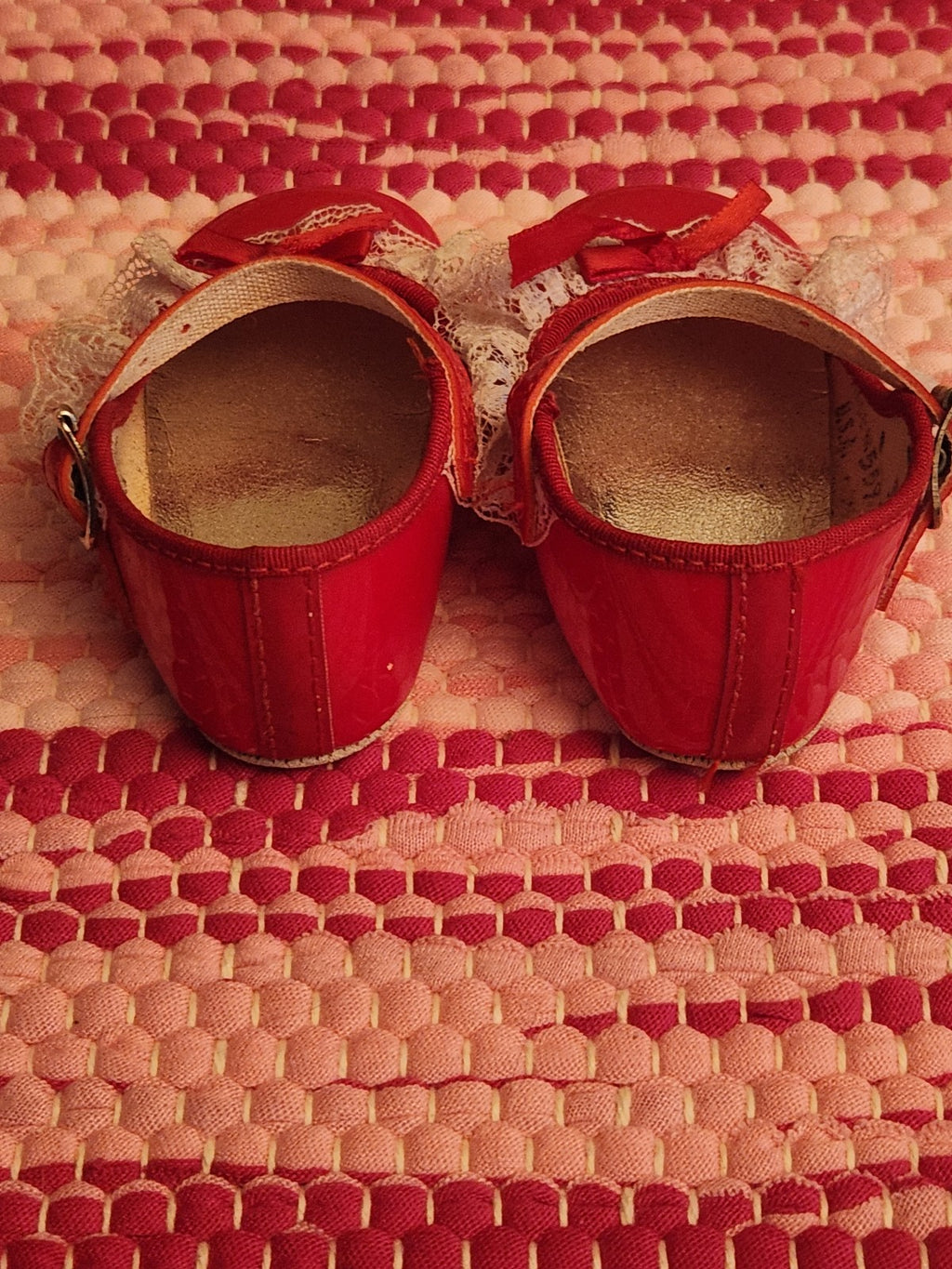 Dynamite Kids Vintage Red Frilly Dress Shoes