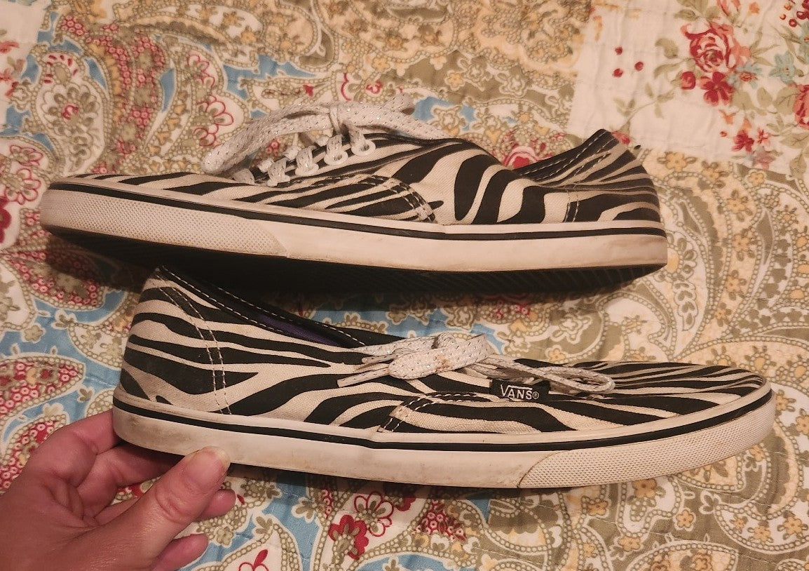Vans Zebra Print Womens Shoes Size 8