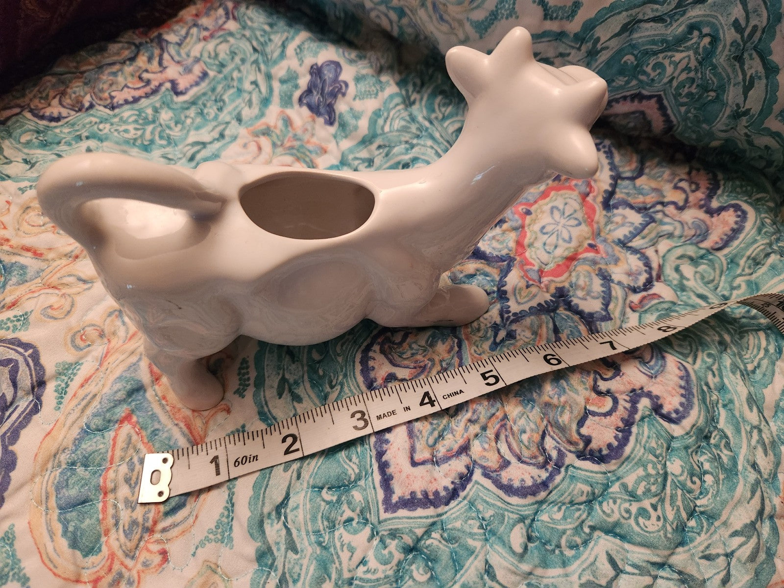 Vintage White Ceramic Cow Shaped Creamer Pitcher