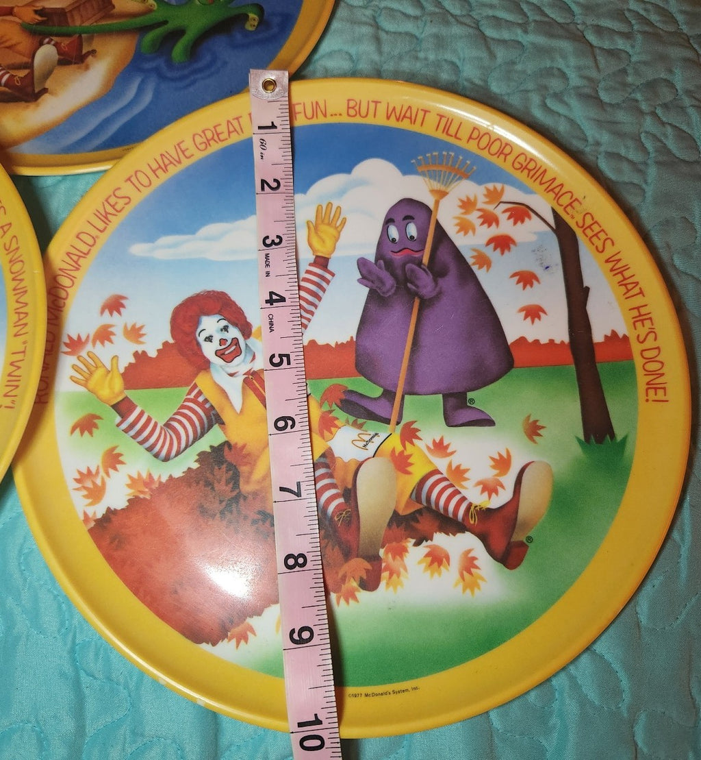 Mcdonalds Vintage 1977 Ronald Mcdonald Seasonal Plates
