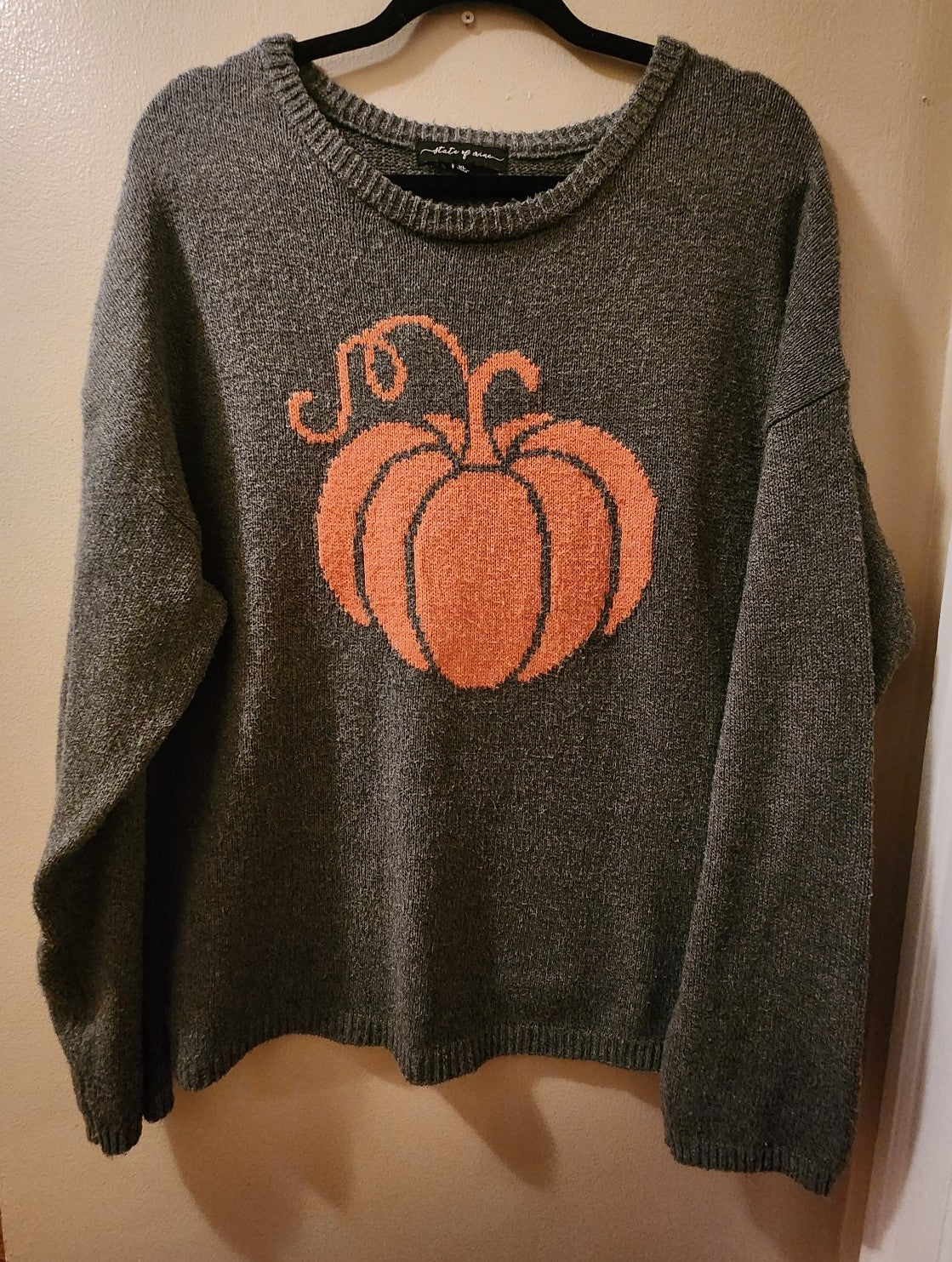 State Of Mine Womens Pumpkin Sweater XL