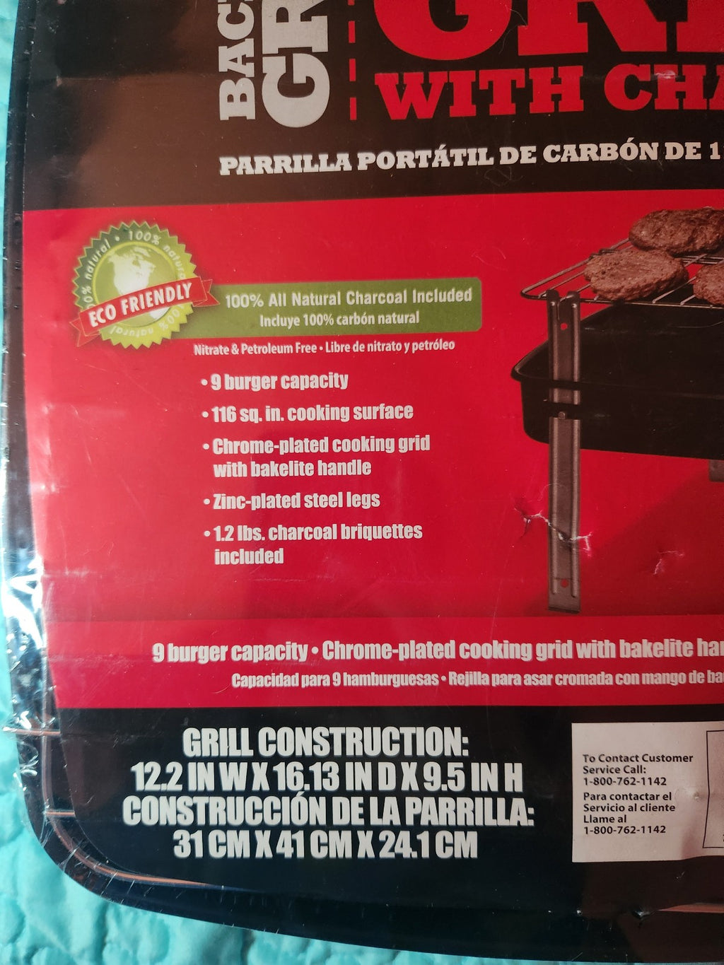 Backyard Grill 12 Inch Portable Grill & Charcoal NWT