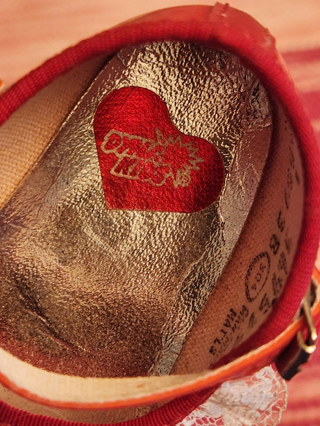 Dynamite Kids Vintage Red Frilly Dress Shoes