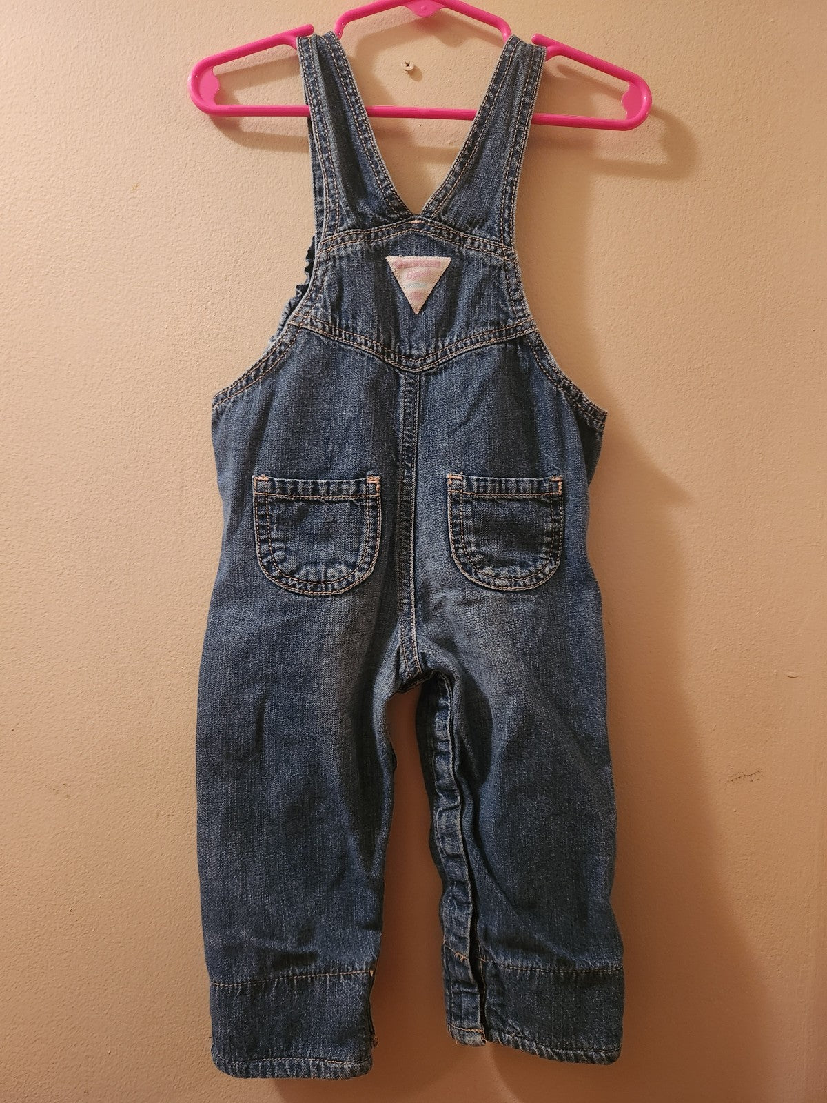 Oshkosh Bgosh Embroidered Peguins Girls Overalls 12 M