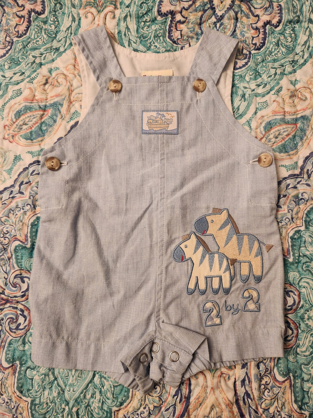 Vintage Baby Togs Noah's Ark Overalls 3/6 Months