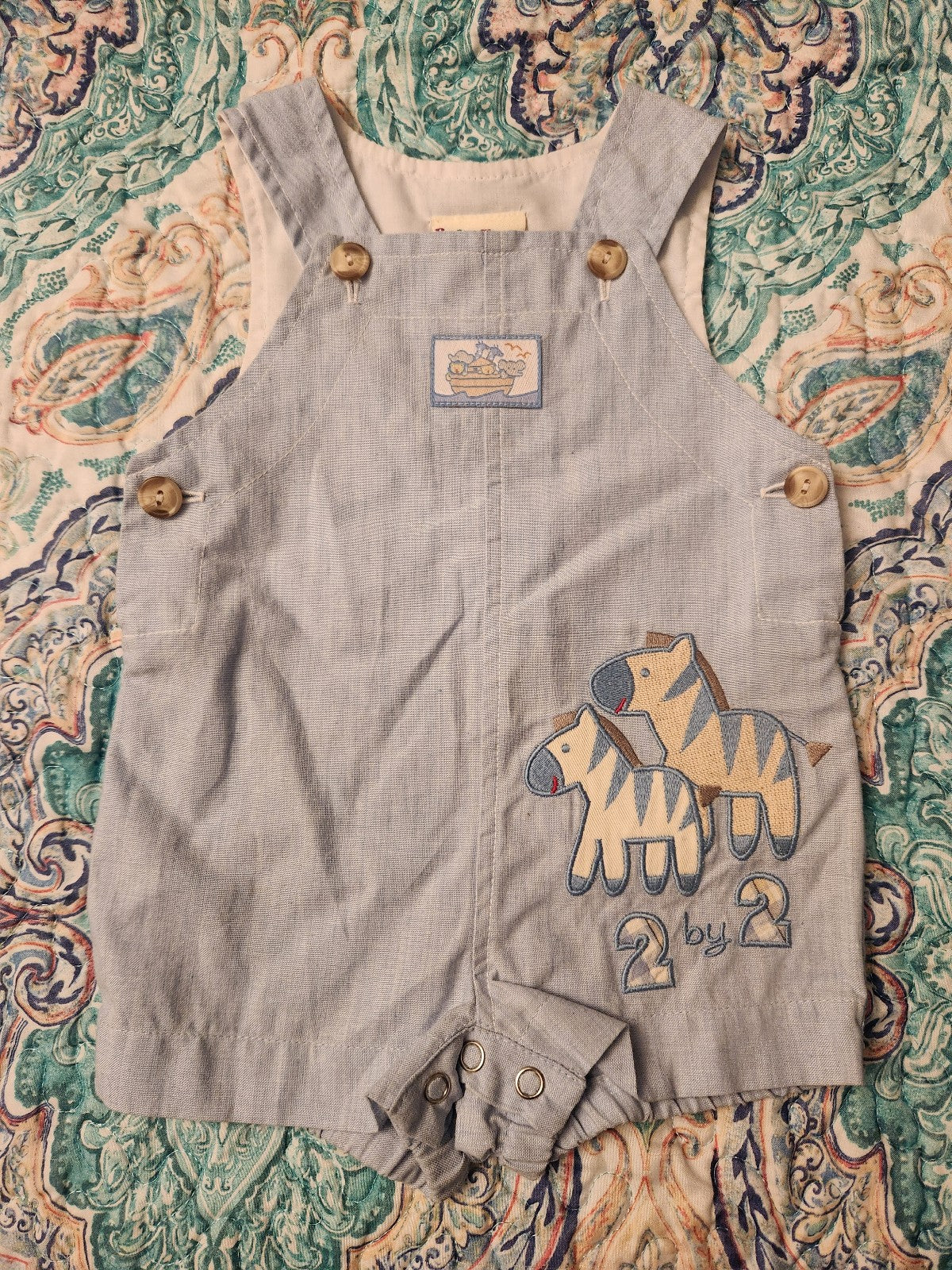 Vintage Baby Togs Noah's Ark Overalls 3/6 Months
