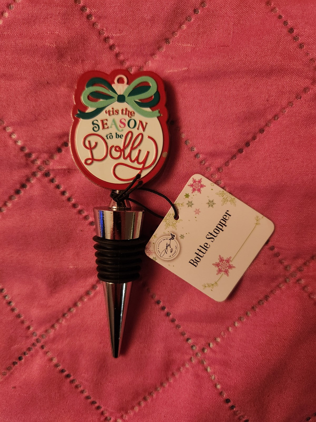 Dolly Parton Tis The Season To Be Dolly Wine Bottle Stopper NWT